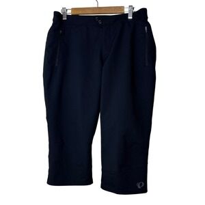 Pearl Izumi Womens Capri Pants 14 Black Zipper Pockets Cycling Reflective Bike